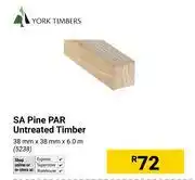 Builders Warehouse York Timbers SA Pine Par Untreated Timber 38mm X 38mm X 6.0m 5238 offer