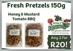 Foodeez Fresh Pretzels Honey & Mustard Tomato BBQ offer