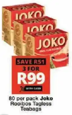 Checkers Hyper Joko Rooibos Tagless Teabags offer