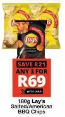 Checkers Hyper Lay's Salted/ American BBQ Chips offer