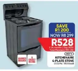 Furnmart Defy kitchenaire 4-plate stove offer