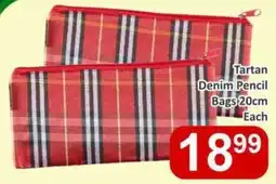Big Save Tartan Denim Pencil Bags offer