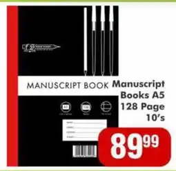 Big Save Manuscript Books A5 128 Page offer