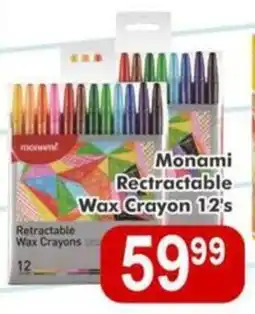 Big Save Monami Rectractable Wax Crayons offer