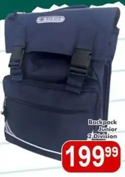 Big Save Backpack Junior 2 Division offer