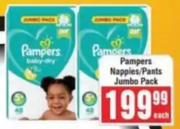Frontline Pampers Nappies/ Pants Jumbo Pack offer