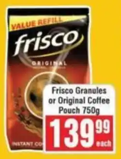 Frontline Frisco Granules or Original Coffee Pouch offer