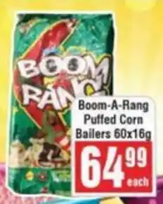 Frontline Boom-A-Rang Puffed Corn Bailers offer