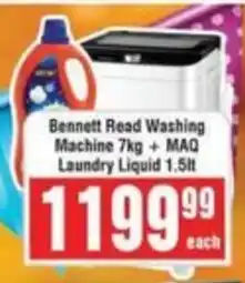 Frontline Bennett Read Washing Machine + MAQ Laundry Liquid offer