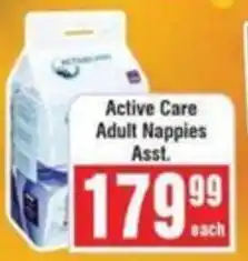 Frontline Active Care Adult Nappies offer