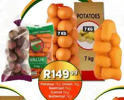 Take 'n Pay Potatoe, Onion, Beetroot, Carrot, Butternut offer