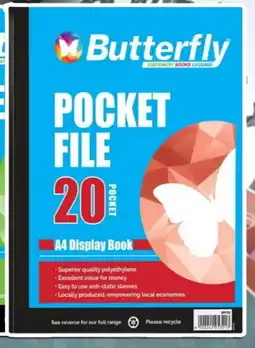 Supa Store Butterfly 20 pocket file A4 offer