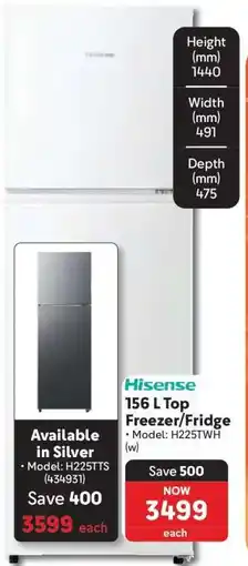 Makro Hisense 156 L Top Freezer/Fridge offer