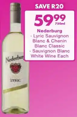 President Liquor Nederburg Lyric Sauvignon Blanc & Chenin Blanc Classic, Sauvignon Blanc White Wine offer