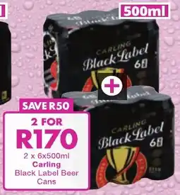 President Liquor Carling Black Label Beer Cans offer
