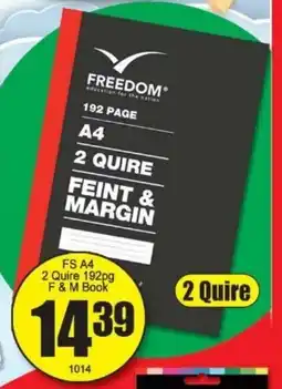 A5 Cash & Carry FS A4 2 Quire 192pg F&M Book offer