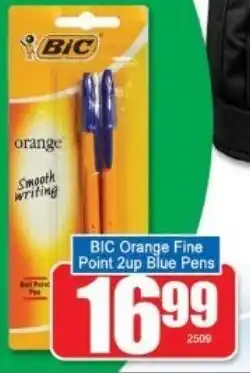 A5 Cash & Carry BIC Orange Fine Point 2up Blue Pens offer
