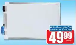 A5 Cash & Carry White Board with Pen Aluminium offer