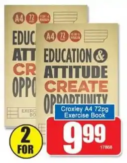 A5 Cash & Carry Croxley A4 72pg Exercise Book offer