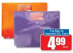 A5 Cash & Carry File Bag A4 Assorted Colours offer