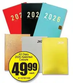 A5 Cash & Carry A5 Diary 2026 Asstorted Colours offer