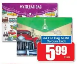 A5 Cash & Carry A4 File Bag Asstd. Colours offer