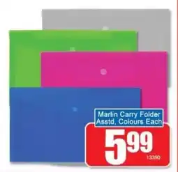 A5 Cash & Carry Marlin Carry Folder Asstd, Colours offer
