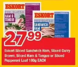 OK Grocer Eskort Sliced Sandwich Ham, Sliced Curry Brawn, Sliced Ham & Tongue or Sliced Pepperoni Loaf offer