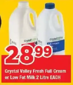 OK Grocer Crystal Valley Fresh Full Cream or Low Fat Milk offer