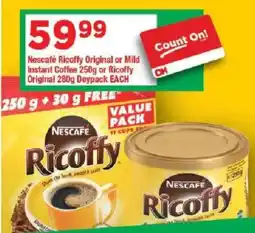 OK Grocer Nescafé Ricoffy Original or Mild Instant Coffee or Ricoffy Original Doypack offer