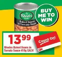 OK Grocer Rhodes Baked Beans in Tomato Sauce offer