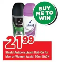 OK Grocer Shield Antiperspirant Roll-On for Men or Women offer