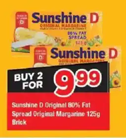 OK Grocer Sunshine D Original 80% Fat Spread Original Margarine Brick offer