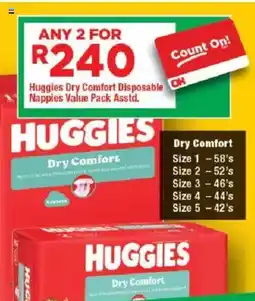 OK Grocer Huggies Dry Comfort Disposable Nappies Value Pack offer