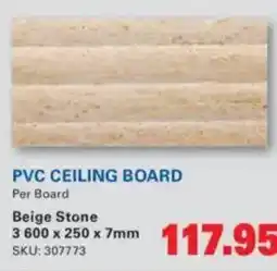 Cashbuild Pvc ceiling board beige stone offer