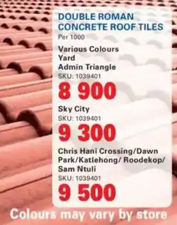 Cashbuild Double roman concrete roof tiles offer
