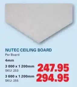 Cashbuild Nutec ceiling board offer