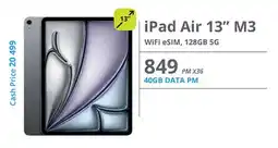 Cellucity iPad Air 13" M3 WiFi eSIM, 128GB 5G offer