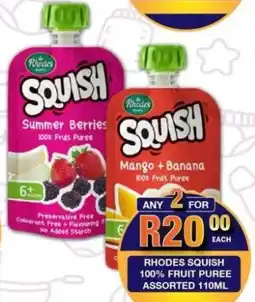 Take 'n Pay Rhodes squish 100% fruit puree assorted offer