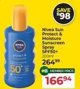 Dis-Chem Nivea Sun Protect & Moisture Sunscreen Spray SPF50+-200ml offer