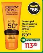 Dis-Chem Dermopal Moisturising Sunscreen SPF50+-100ml offer