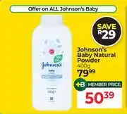 Dis-Chem Johnson's Baby Natural Powder-400g offer