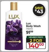 Dis-Chem Lux Body Wash-For 2 x 750ml offer