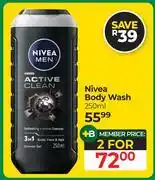 Dis-Chem Nivea Body Wash-For 2 x 250ml offer