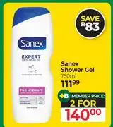 Dis-Chem Sanex Shower Gel-For 2 x 750ml offer