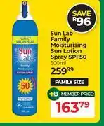 Dis-Chem Sun Lab Family Moisturising Sun Lotion Spray SPF50-500ml offer
