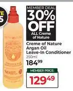 Dis-Chem Creme Of Nature Argan Oil Conditioning-250ml offer