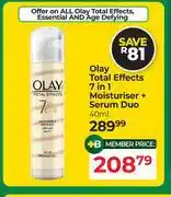 Dis-Chem Olay Total Effects 7 In 1 Moisturiser + Serum Duo-40ml offer