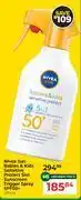 Dis-Chem Nivea Sun Babies & Kids Sensitive Protect 5 In 1 Sunscreen Trigger Spray SPF50+-270ml offer