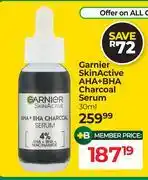 Dis-Chem Garnier Skin Active AHA + BHA Charcoal Serum-30ml offer